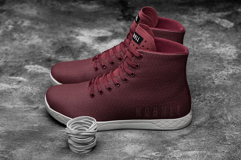 Dark / Red Nobull High-Top Cabernet Arctic Men's Trainers | CA Q1453M